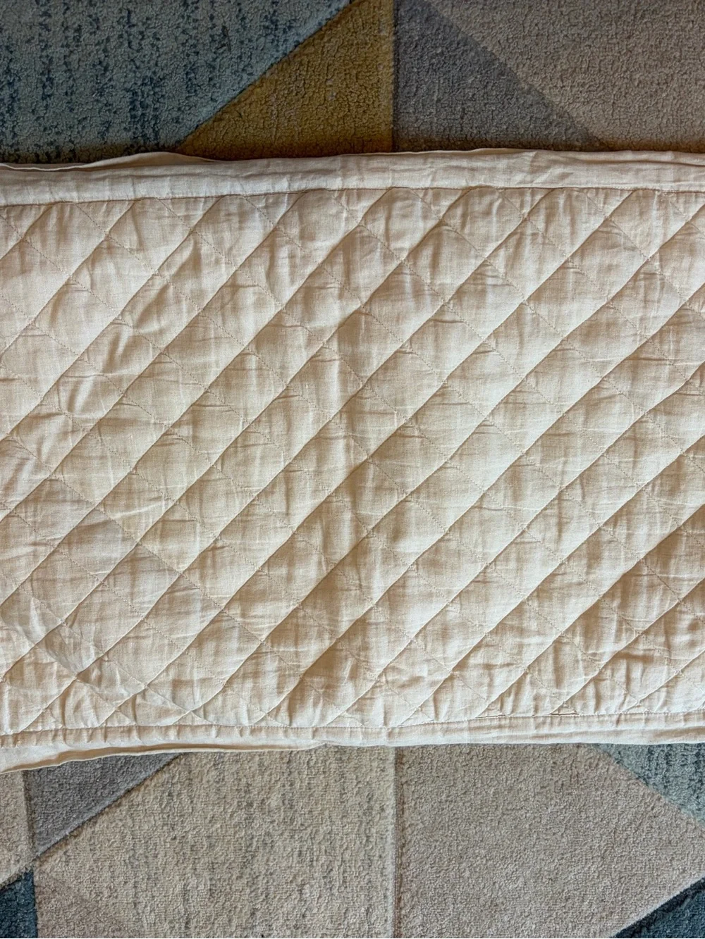 Pottery Barn Belgian Flax Linen Diamond Quilted Sham King